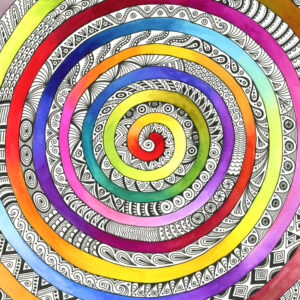Neu auf YouTube: Farbverlauf-Spirale mit Zwischenraum-Ornamenten